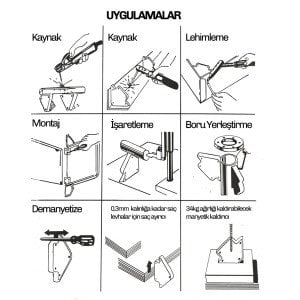 50LBS Manyetik Gönye - Kaynak Mıknatısı 22kg Tutma Kuvveti