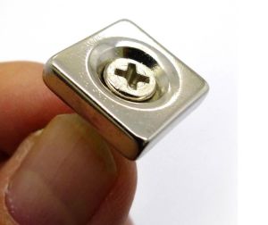 5\'Lİ PAKET 10x10x3mm (6-3mm)  N35 Havşalı Güçlü Neodyum Mıknatıs