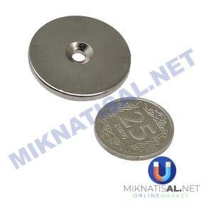 30x3 mm (8-4mm) N35 Havşalı Güçlü Neodyum Mıknatıs