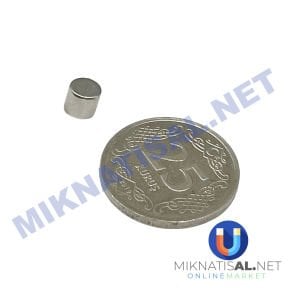 Çap 5mm Kalınlık 5mm N35 Silindir Güçlü Mıknatıs