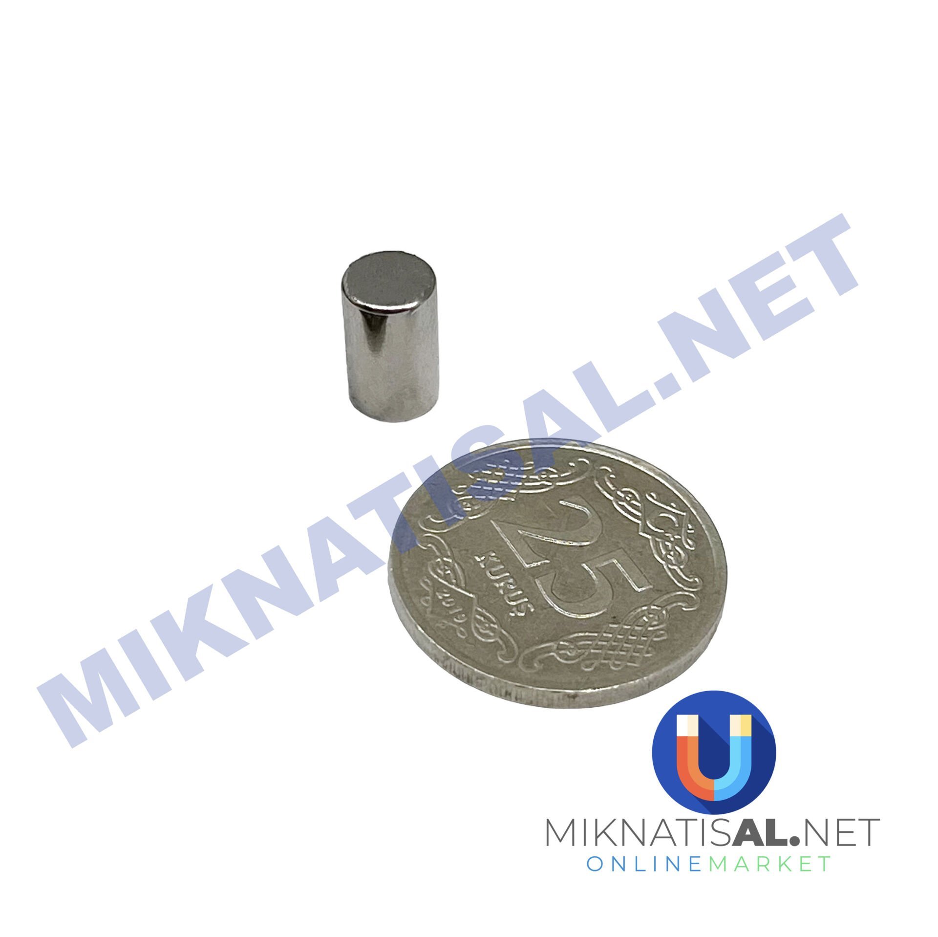 Çap 6mm Kalınlık 10mm N35 Silindir Güçlü Mıknatıs
