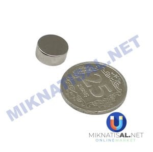 Çap 10mm Kalınlık 5mm N35 Silindir Güçlü Mıknatıs