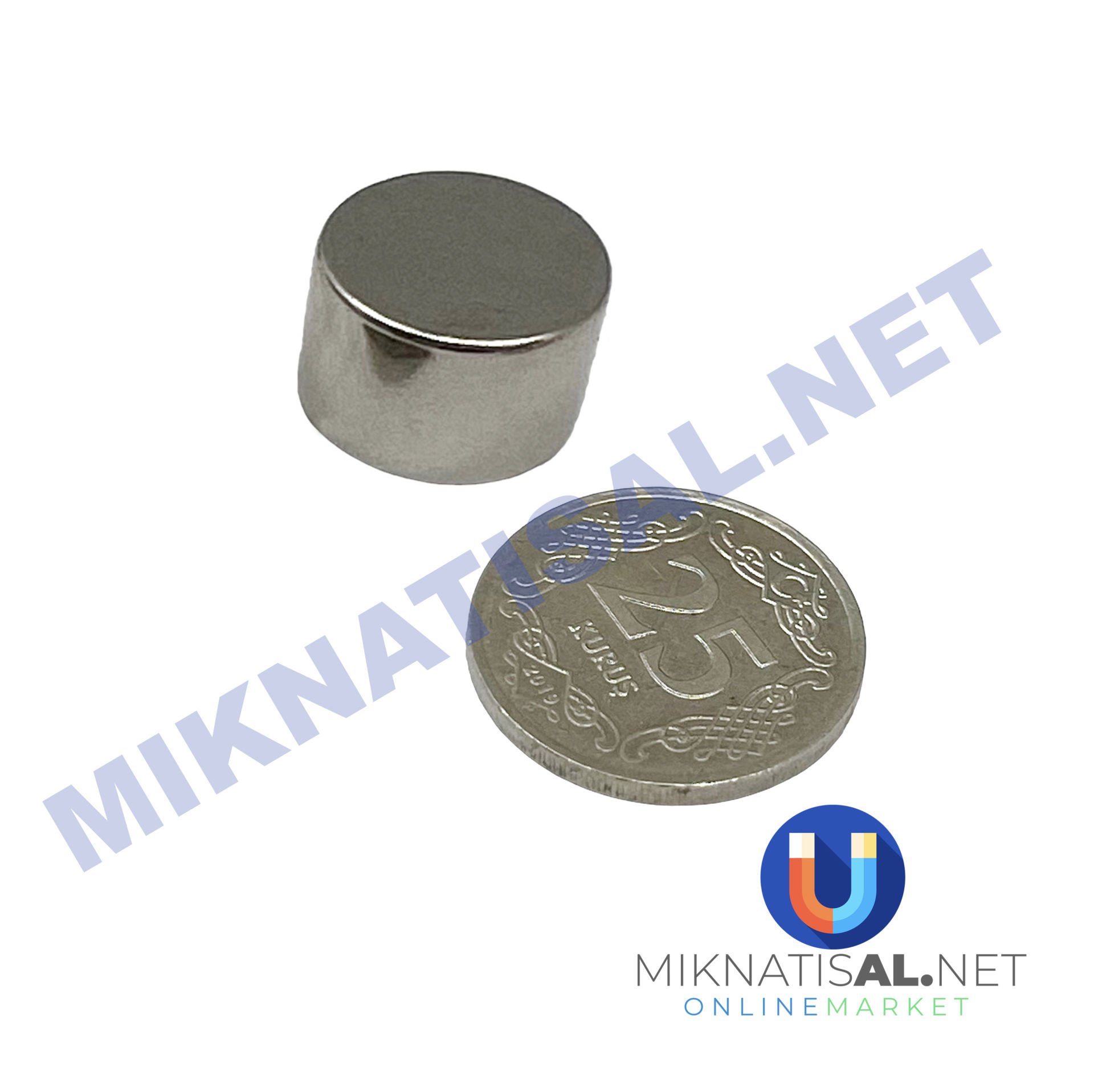 Çap 15mm Kalınlık 10mm N35 Silindir Güçlü Mıknatıs