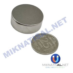 Çap 25mm Kalınlık 10mm N35 Silindir Güçlü Mıknatıs