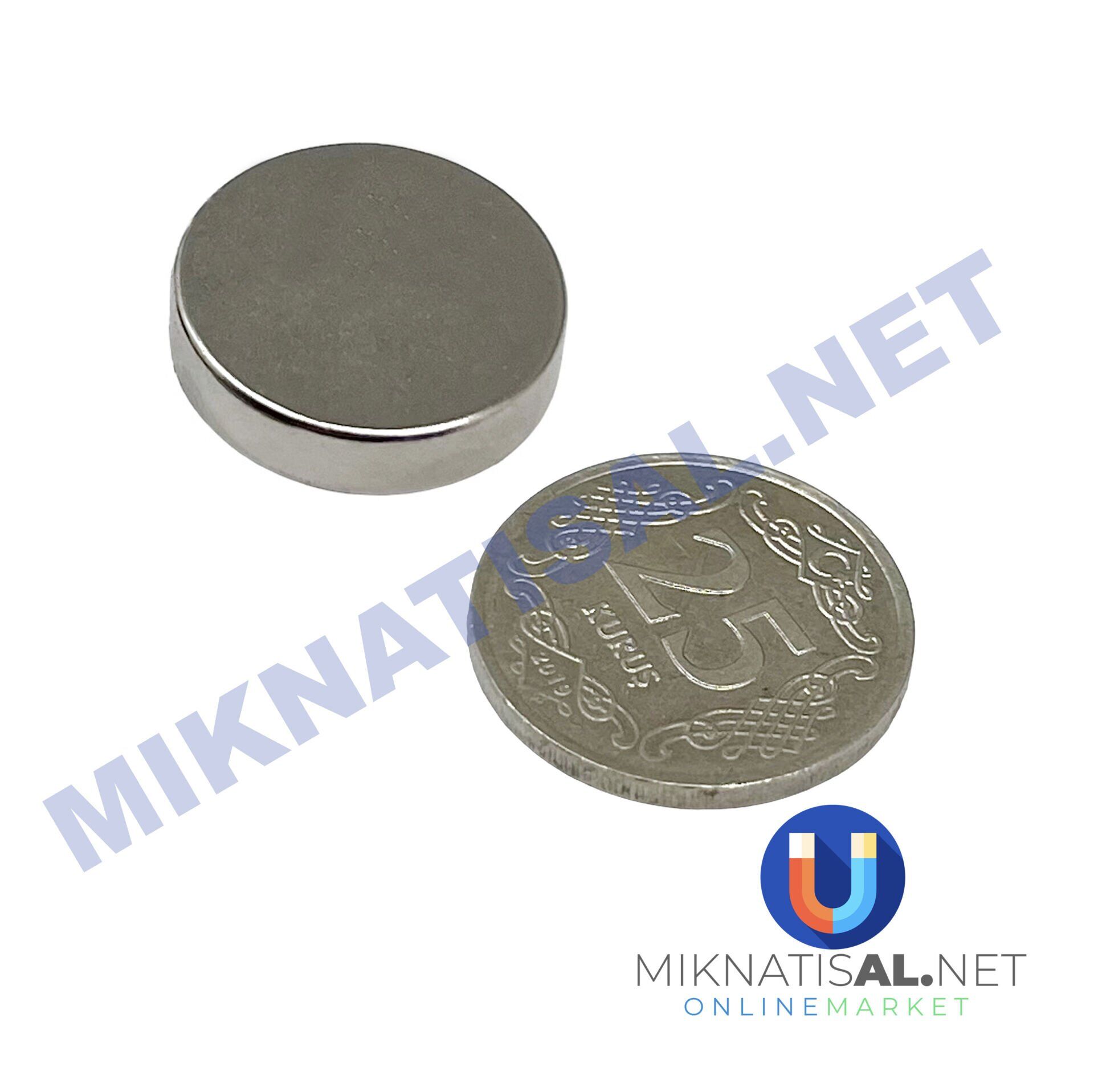 Çap 20mm Kalınlık 10mm N35 Silindir Güçlü Mıknatıs