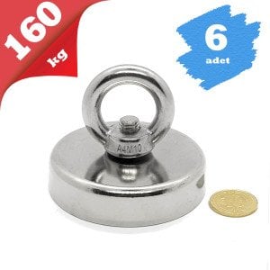2\'Lİ PAKET 75mm Neodyum Pot Mıknatıs - Magnet Fishing Çok Güçlü Kurtarma Mıknatısı