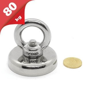 48mm Neodyum Pot Mıknatıs - Magnet Fishing Çok Güçlü Kurtarma Mıknatısı