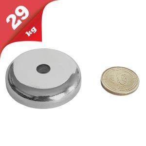 5'Lİ PAKET 36mm Neodyum Havşa Delikli Pot Mıknatıs - Gömme Vidalanabilir Pot Mıknatıs