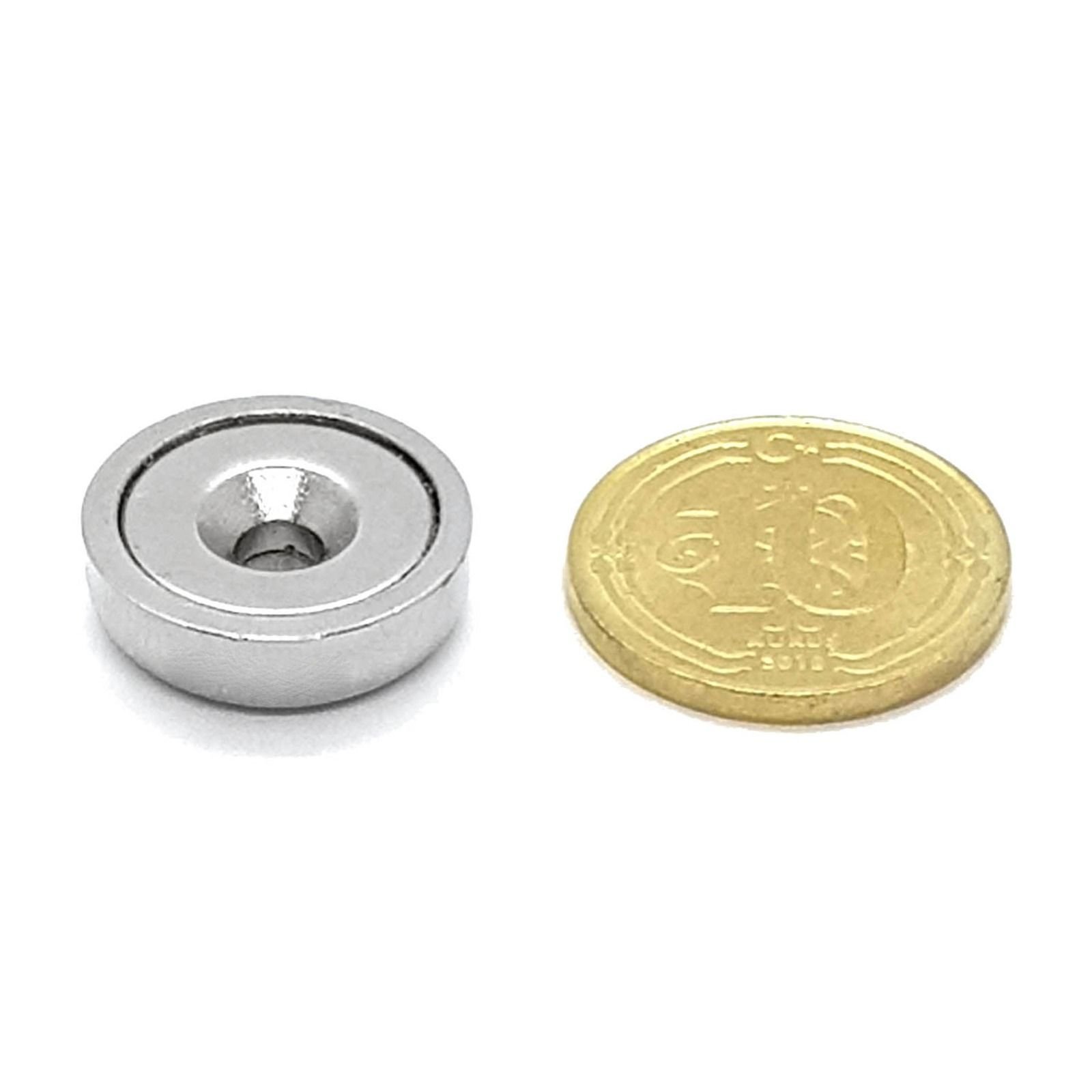 6'LI PAKET 16mm Neodyum Havşa Delikli Pot Mıknatıs - Gömme Vidalanabilir Pot Mıknatıs