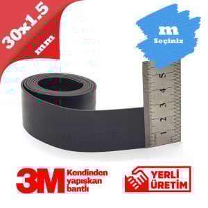 30x1,5mm 3M Kendinden Yapışkanlı Esnek Şerit Mıknatıs