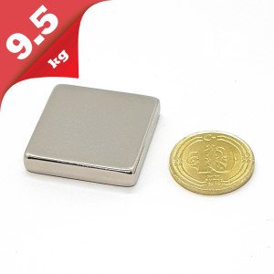 Boy 25mm  En 25mm Kalınlık 5mm N35 seri Güçlü Neodyum Mıknatıs