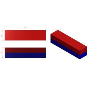 Boy 40mm  En 10mm Kalınlık 10mm N35 seri Güçlü Neodyum Mıknatıs