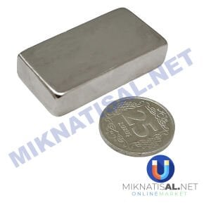 Boy 40mm  En 20mm Kalınlık 10mm N35 seri Güçlü Neodyum Mıknatıs