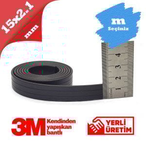 15x2,1mm 3M Kendinden Yapışkanlı Esnek Şerit Mıknatıs