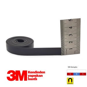 12x1,2mm 3M Kendinden Yapışkanlı  Esnek Şerit Mıknatıs