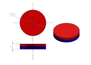 20'LI PAKET Çap 10mm Kalınlık 2mm N35 Seri Güçlü Neodyum Mıknatıs