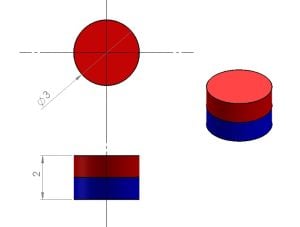 100'LÜ PAKET Çap 3mm Kalınlık 2mm N35 Seri Güçlü Neodyum Mıknatıs