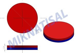 100'LÜ PAKET Çap 8,5mm Kalınlık 1,2mm N35 Silindir Güçlü Mıknatıs
