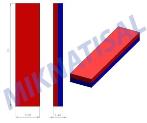 50'Lİ PAKET Boy 15mm En 3,5mm Kalınlık 1,4mm N35 Köşeli Güçlü Neodyum Mıknatıs