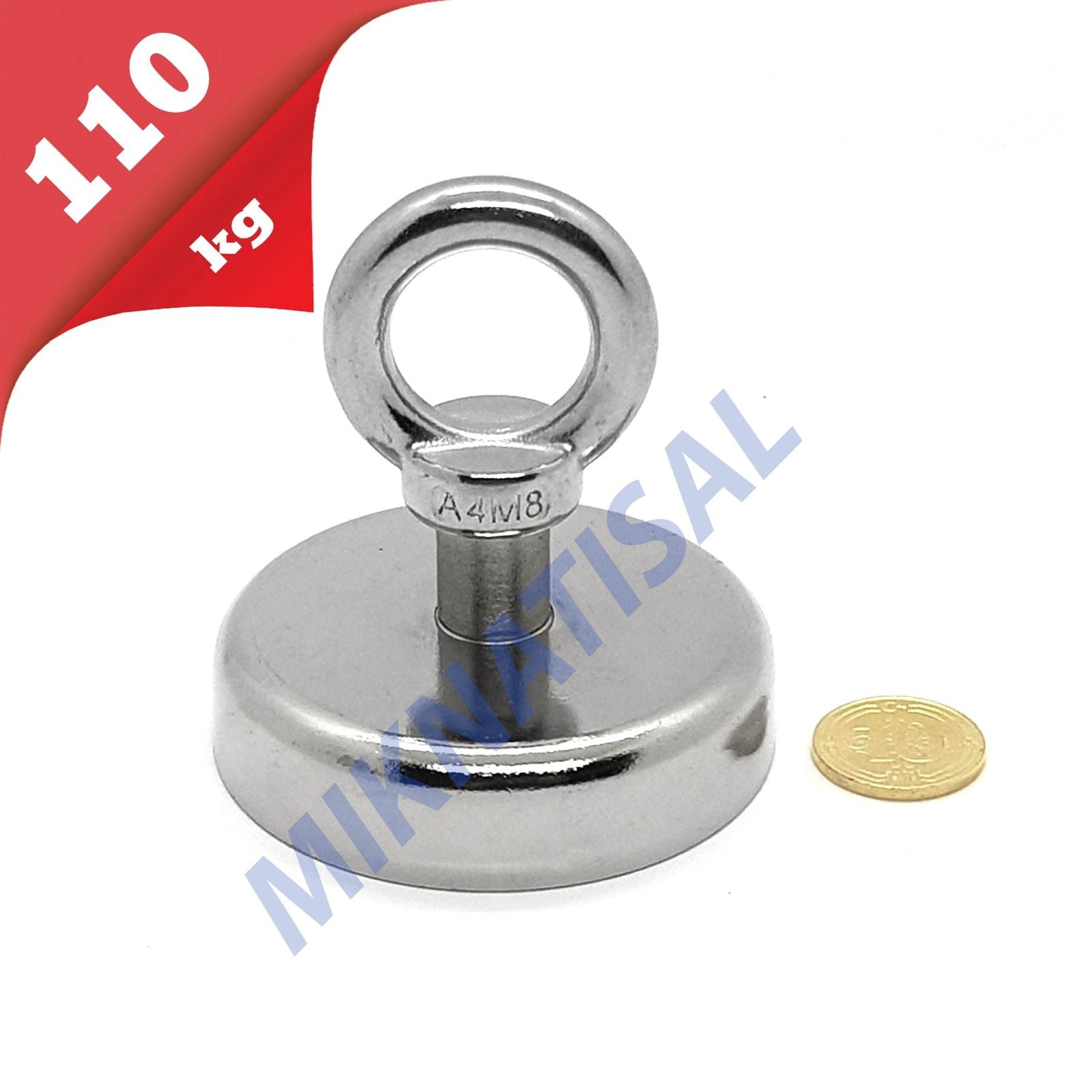 60mm Neodyum Pot Mıknatıs - Magnet Fishing Çok Güçlü Kurtarma Mıknatısı