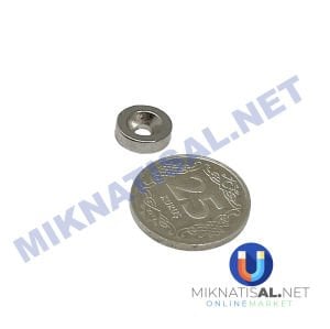 10x3 mm (7-4mm) N35 Havşalı Güçlü Neodyum Mıknatıs