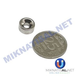 10x5 mm (6-3mm) N35 Havşalı Güçlü Neodyum Mıknatıs