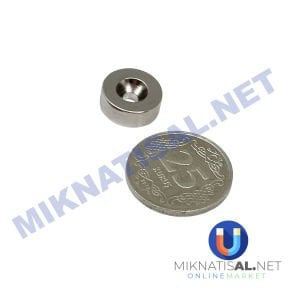 12x5 mm (7-4mm) N35 Havşalı Güçlü Neodyum Mıknatıs