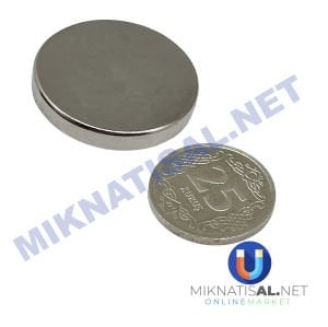 Çap 30mm Kalınlık 5mm N35 Silindir Güçlü Mıknatıs