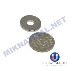 Çap 18mm X Delik Çapı 6mm X Kalınlık 2,5 mm N35 Halka Güçlü Mıknatıs