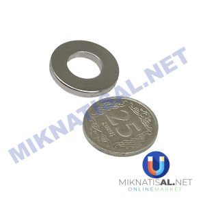 Çap 20mm X Delik Çapı 10mm X Kalınlık 3 mm N35 Halka Güçlü Mıknatıs