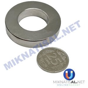 Çap 40mm X Delik Çapı 22mm X Kalınlık 8 mm N35 Halka Güçlü Mıknatıs
