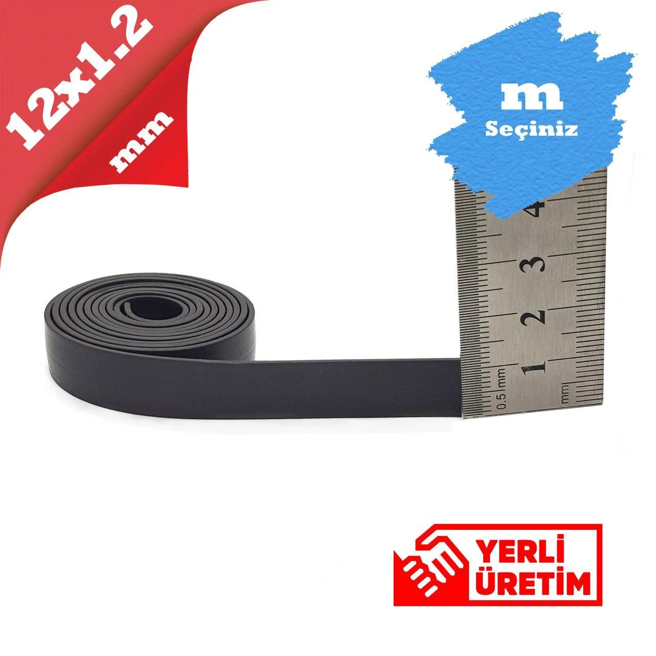 12x1,2mm Esnek Şerit Mıknatıs