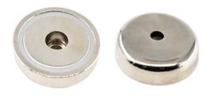 16 mm Neodyum Düz Delikli Pot Mıknatıs - Vidalanabilir Pot-b Mıknatıs