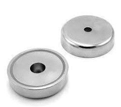 32 mm Neodyum Düz Delikli Pot Mıknatıs - Vidalanabilir Pot-b Mıknatıs