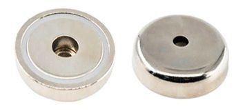 42 mm Neodyum Düz Delikli Pot Mıknatıs - Vidalanabilir Pot-b Mıknatıs