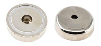 36 mm Neodyum Düz Delikli Pot Mıknatıs - Vidalanabilir Pot-b Mıknatıs