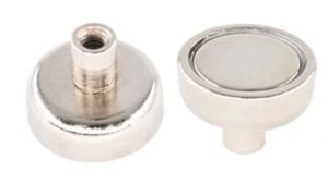 16 mm Neodyum m4 Dişi Yuvalı Pot Mıknatıs - Pot-D Mıknatıs