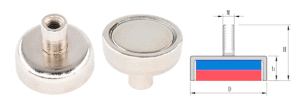 42 mm Neodyum m6 Dişi Bağlantılı Saplamalı Pot Mıknatıs - Pot-D Mıknatıs