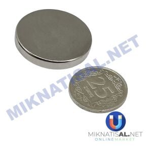 Çap 50mm Kalınlık 5mm N35 Silindir Güçlü Mıknatıs 50x5