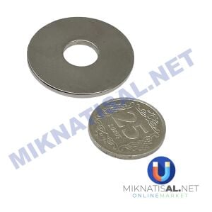 Çap 30mm X Delik Çapı 18mm X Kalınlık 5 mm N35 Halka Güçlü Mıknatıs