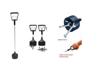 BIRAKTIRMALI SAPLI SİYAH METAL TOPLAYICI