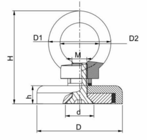 D32t8 MM M6h18 NEODİMYUM MAPALI POT MIKNATIS, AYBOLTLU